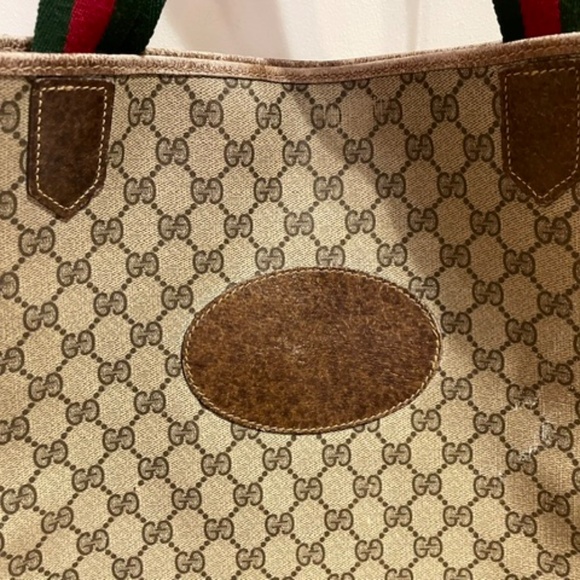 Vintage GUCCI Monogram Unisex Tote-bag, Circa 1980. - Picture 2 of 8